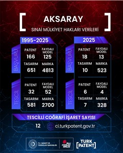 Aksaray’ın sınai mülkiyet gücü