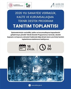 TR71 Bölgesi KOBİ'lerimize 10 Milyon TL'lik Teknik Destek!