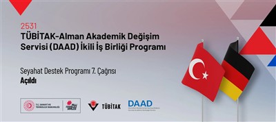 2531  TÜBİTAK  DAAD Almanya İkili İş Birliği Seyahat Destek Programı 7. Çağrısı Açıldı